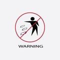 Warning icon prohibited littering vector design