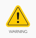 Warning icon / sign in flat style isolated. Caution symbol for y