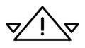 Warning Icon with Up Down Arrows, Signifying Volatility or Instability, vector design Generative AI Royalty Free Stock Photo