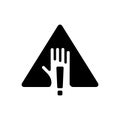 Black solid icon for Warning, alert and caveat