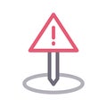 Warning vector color line icon Royalty Free Stock Photo