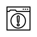 Warning vector thin line icon Royalty Free Stock Photo