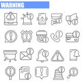 20 Warning Icons In Line Form.