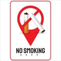 Warning illustration prohibited from smoking because it endangers health