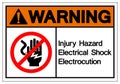 Warning Injury Hazard Electrical Shock Electrocution Symbol Sign, Vector Illustration, Isolate On White Background Label .EPS10 Royalty Free Stock Photo