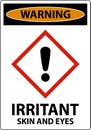 Warning Irritant GHS Sign On White Background