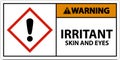 Warning Irritant GHS Sign On White Background