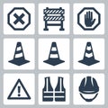 Warning and job safety related icons Royalty Free Stock Photo