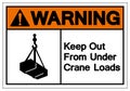 Warning Keep Out From Under Crane Loads Symbol Sign, Vector Illustration, Isolate On White Background Label .EPS10