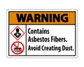 Warning Label Contains Asbestos Fibers,Avoid Creating Dust