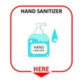 Warning label depicting for Washing Hands with Alcohol gel,hand sanitizer here icon Royalty Free Stock Photo