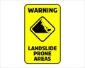 Warning landslide Prone Area Sign vector