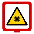 Warning Laser Beam Symbol,Vector Illustration, Isolate On White Background Label. EPS10
