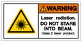 Warning Laser Radiation Do Not Stare Into Beam Symbol, Vector Illustration, Isolate On White Background Icon. EPS10 Royalty Free Stock Photo