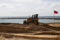 WARNING Laying New Sand Caleta de Fuste Beach Fuerteventura