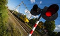 Warning light at a train crossing