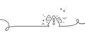 Warning line icon. Attention triangle sign. Continuous line with curl. Vector Royalty Free Stock Photo