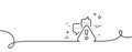 Warning line icon. Attention triangle sign. Continuous line with curl. Vector Royalty Free Stock Photo