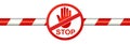 Warning line with stop sign - vector