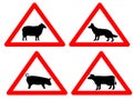 Warning livestock signs Royalty Free Stock Photo