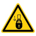 Warning Lock Out In De-Energized State Symbol Sign,Vector Illustration, Isolated On White Background Label. EPS10