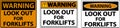 Warning Look Out For Forklifts Sign On White Background