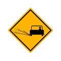 Warning Loose Chippings Traffic Road Sign,Vector Illustration, Isolate On White Background Label