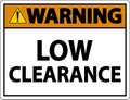Warning Low Clearance Sign On White Background Royalty Free Stock Photo