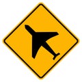 Warning Low Flying Airplanes Traffic Road Sign,Vector Illustration, Isolate On White Background Label. EPS10