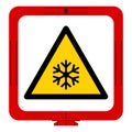 Warning Low Temperature Freezing Conditions Symbol, Vector Illustration, Isolated On White Background Label. EPS10