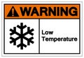 Warning Low Temperature Symbol Sign, Vector Illustration, Isolated On White Background Label .EPS10