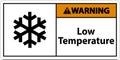 Warning Low temperature symbol and text safety sign