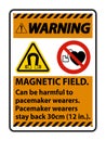 Warning Magnetic field can be harmful to pacemaker wearers.pacemaker wearers.stay back 30cm