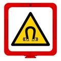 Warning Magnetic Field Symbol Sign, Vector Illustration, Isolate On White Background Label .EPS10