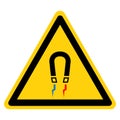 Warning Magnetic Field Symbol Sign, Vector Illustration, Isolate On White Background Label .EPS10