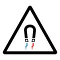 Warning Magnetic Field Symbol Sign, Vector Illustration, Isolate On White Background Label .EPS10