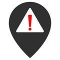 Warning Map Pointer Flat Icon Vector Royalty Free Stock Photo