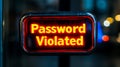 Warning message displayed on a computer screen about a security breach Royalty Free Stock Photo