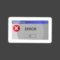Warning message about an error in the operating system. Vector Royalty Free Stock Photo