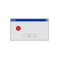 Warning message window alert of system error. Royalty Free Stock Photo