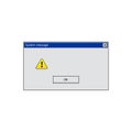 Warning message window alert of system error. Royalty Free Stock Photo