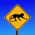 Warning monkey sign Royalty Free Stock Photo