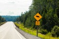 Warning for moose on the road sign Royalty Free Stock Photo