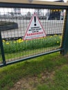 Warning motorsport can be dangerous warning sign.