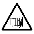 Warning Moving Gate Can Cause Injury Hazard Symbol Sign ,Vector Illustration, Isolate On White Background Label. EPS10