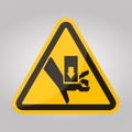 Warning Moving Part Crush and Cut Symbol Sign Isolate On White Background,Vector Illustration EPS.10