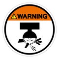 Warning Moving Saw Blade On Swing Machine Can Cut Symbol Sign, Vector Illustration, Isolate On White Background Label .EPS10