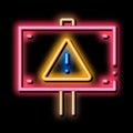 Warning Nameplate neon glow icon illustration