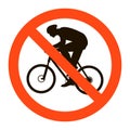 No bicyclist sign ,vector illustratioon on white background