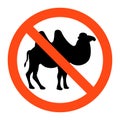 No camel sign ,vector illustratioon on white background Royalty Free Stock Photo